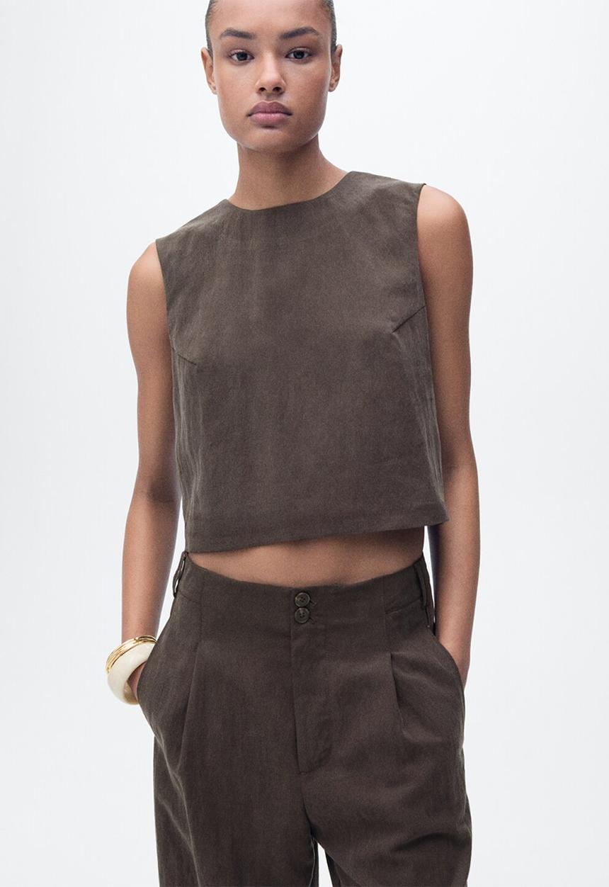 MANGO - Trousers Adrian - Brown