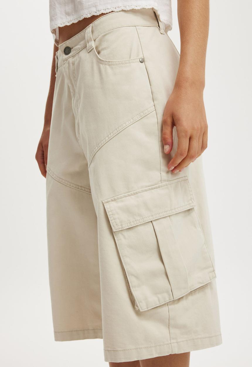 Cotton On - Cargo jort - ecru
