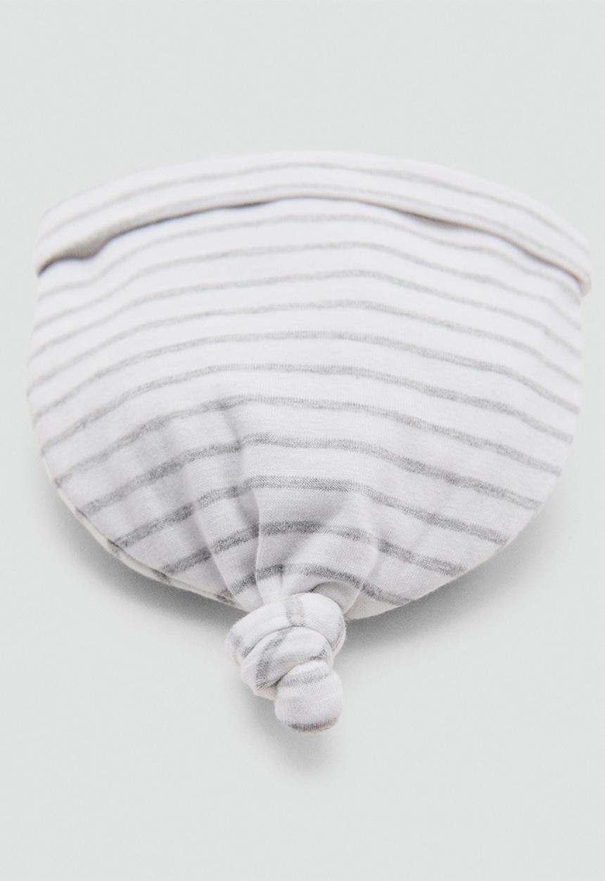MANGO - Beanie stripeb - natural