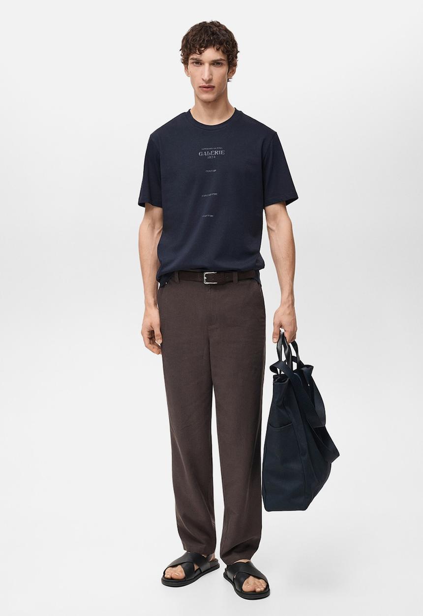 MANGO - T-Shirt GALLERY - Navy