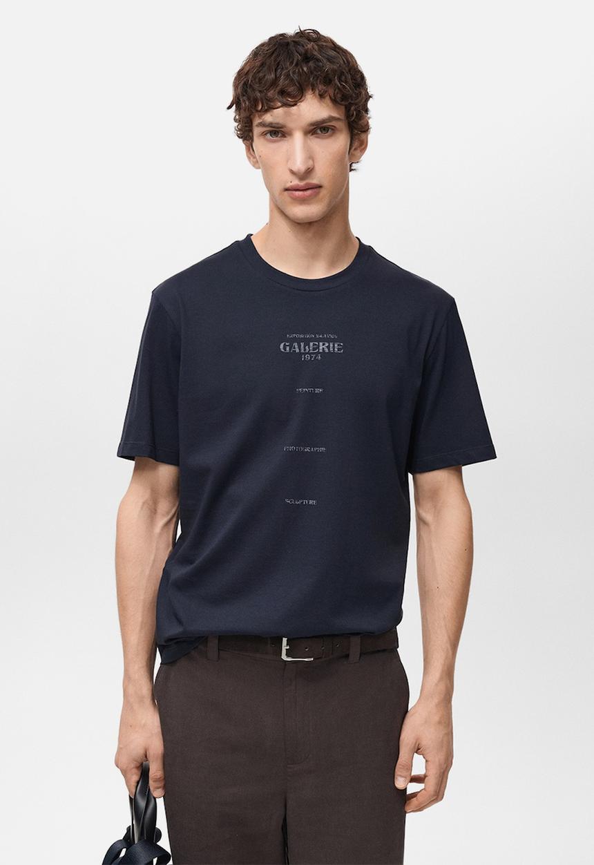 MANGO - T-Shirt GALLERY - Navy