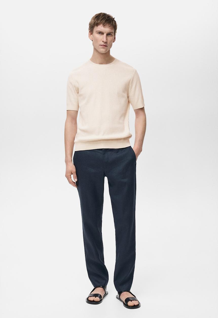 MANGO - T-Shirt PAULE - Light Beige