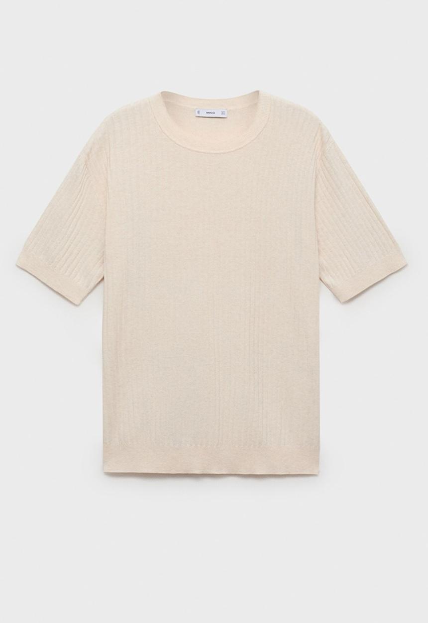 MANGO - T-Shirt PAULE - Light Beige