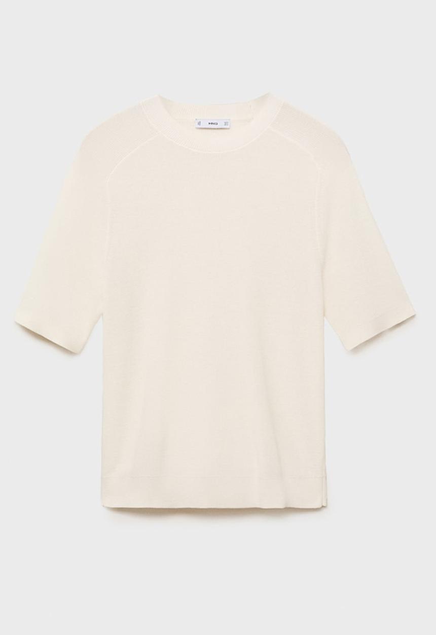 MANGO - T-Shirt LINO - Light Beige