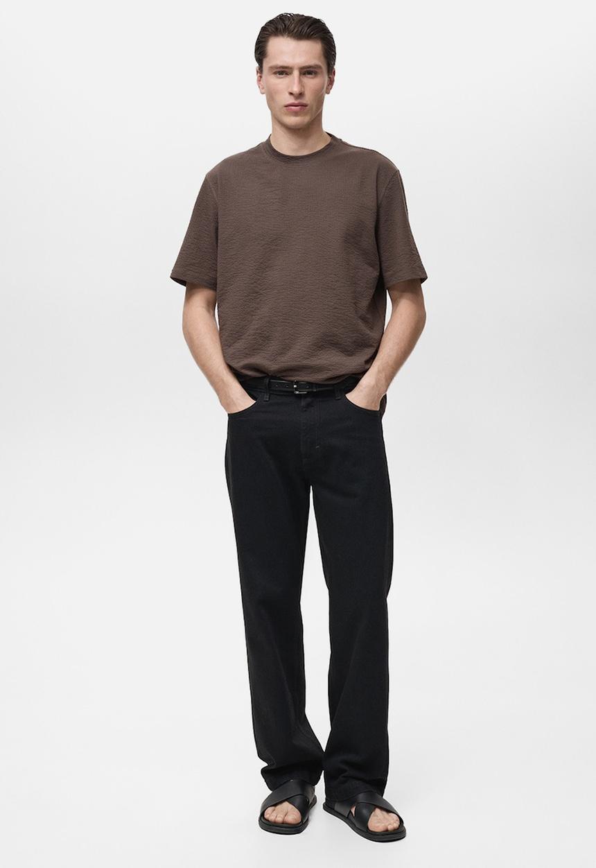 MANGO - T-Shirt SEER - Dark Brown