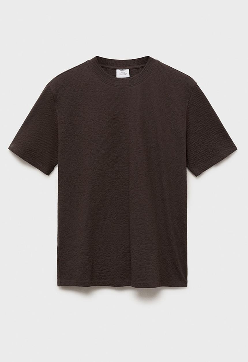 MANGO - T-Shirt SEER - Dark Brown