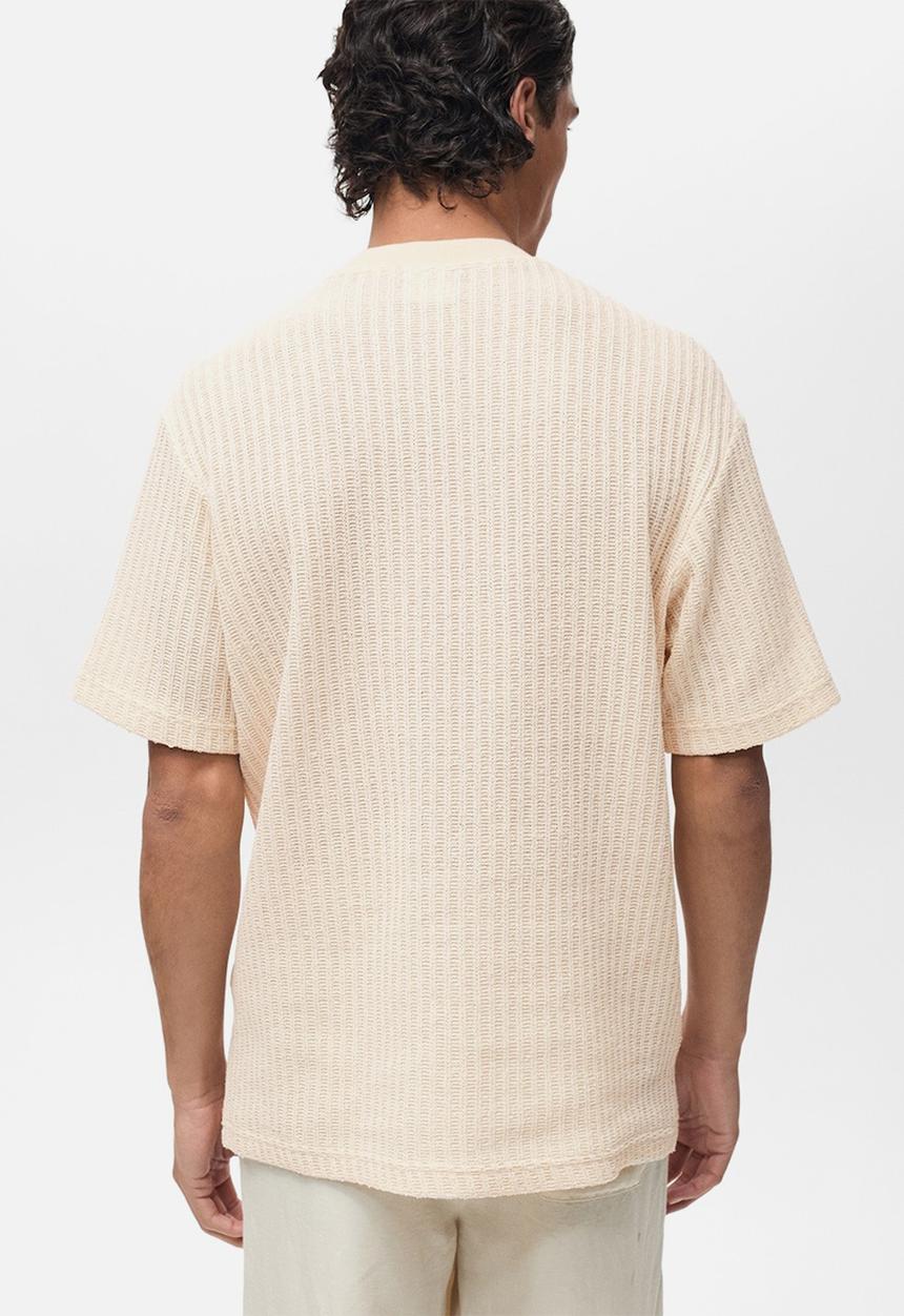 MANGO - T-Shirt OPEN - Light Beige
