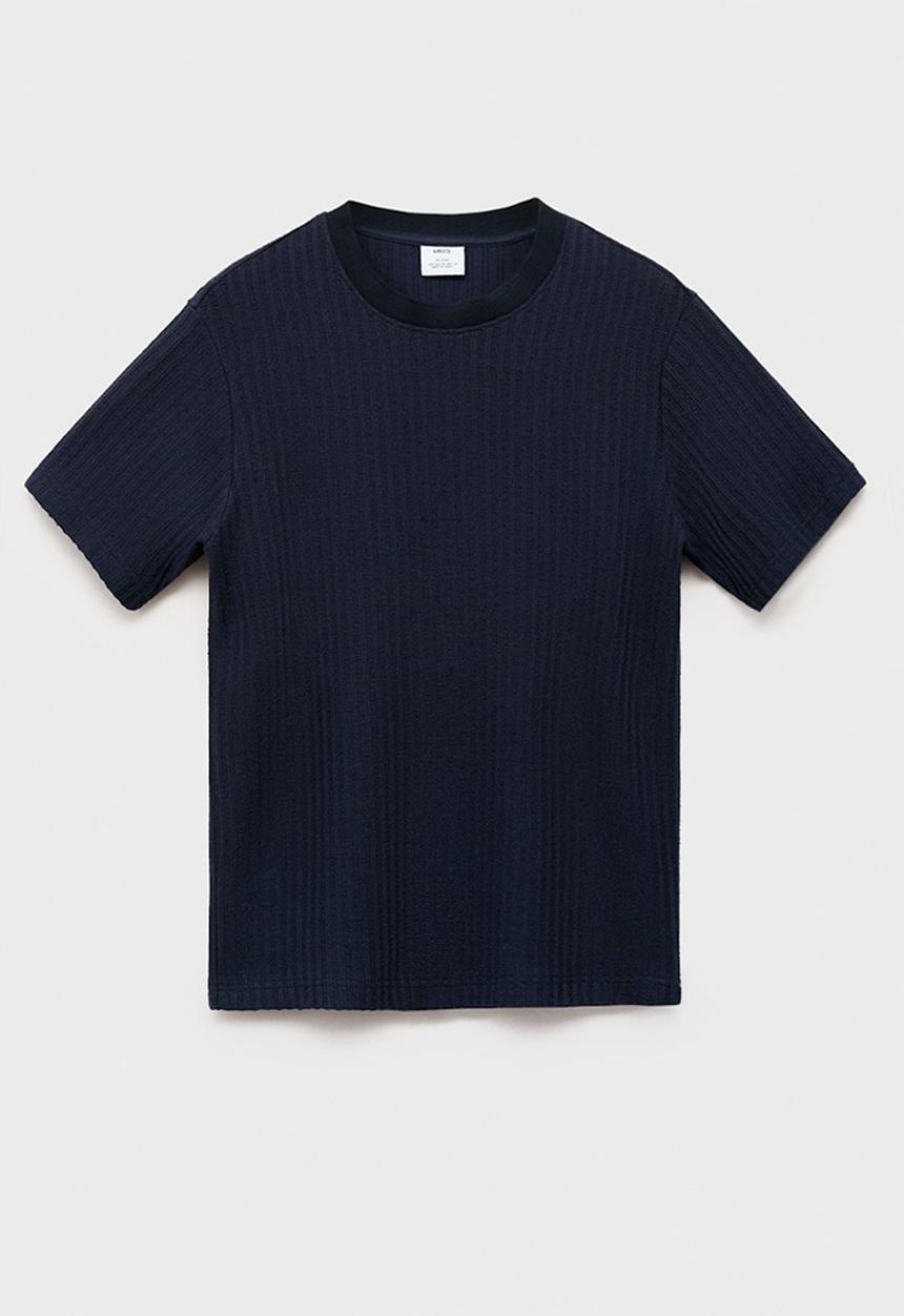 MANGO - T-Shirt OPEN - Medium Blue
