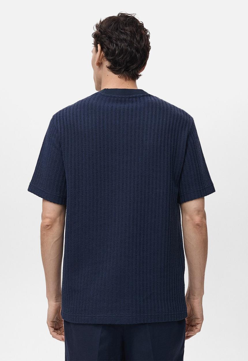 MANGO - T-Shirt OPEN - Medium Blue