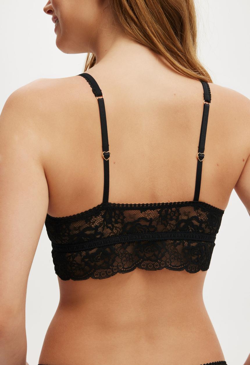 Cotton On - Sabrina Lace Bralette - Black