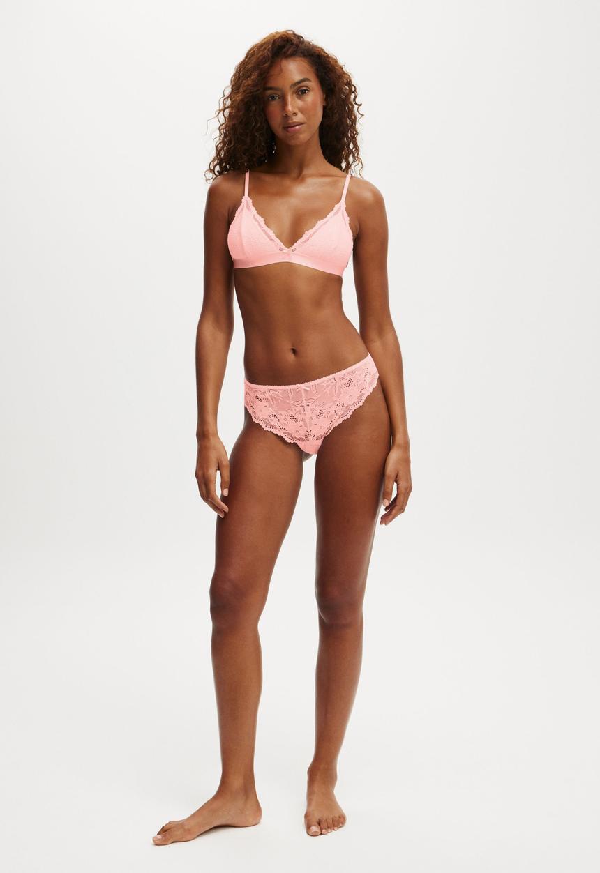Cotton On - Everyday All Over Lace Cheeky Brief - Blushing Bride