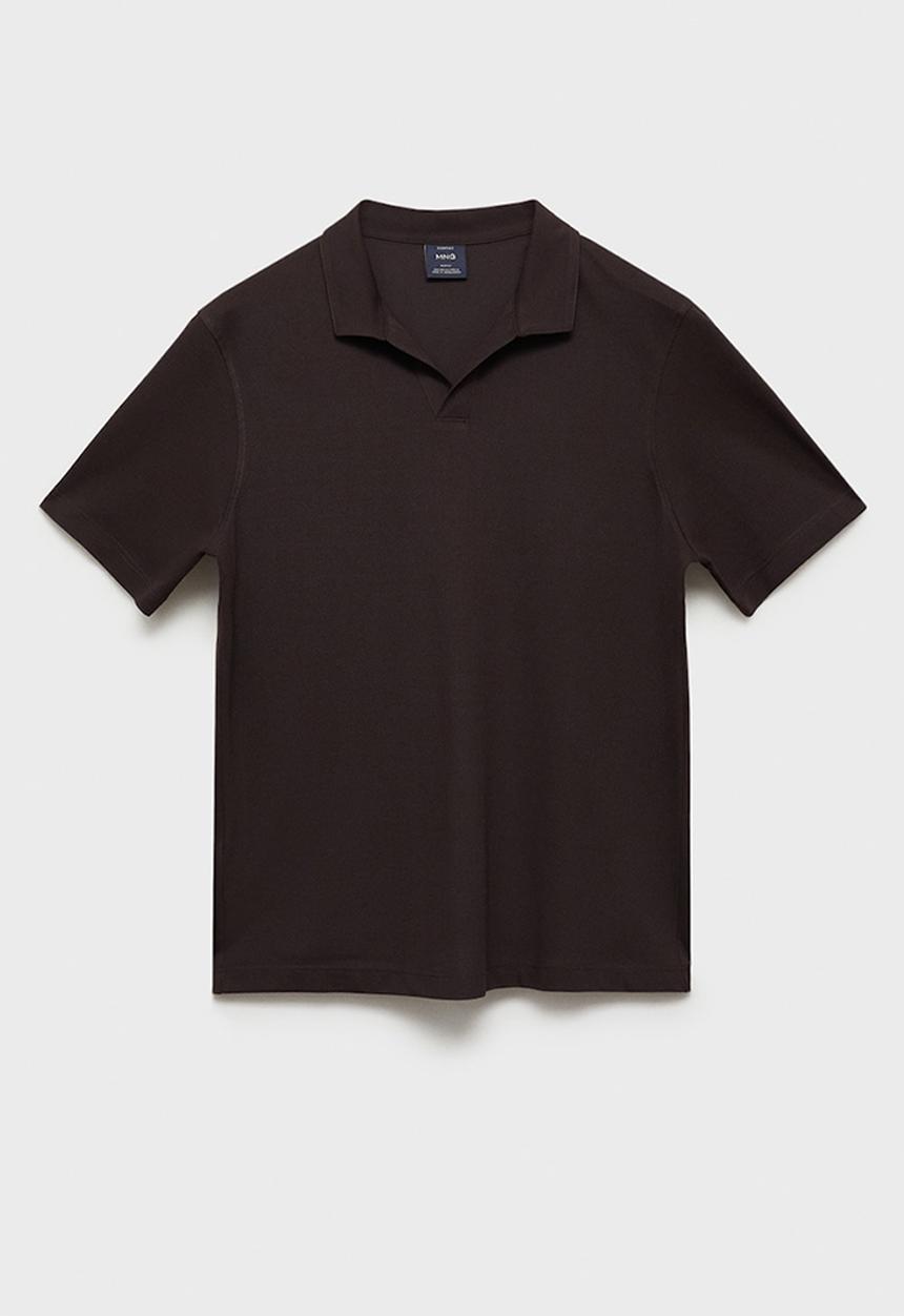 MANGO - Poloshirt TAGA - Dark Brown