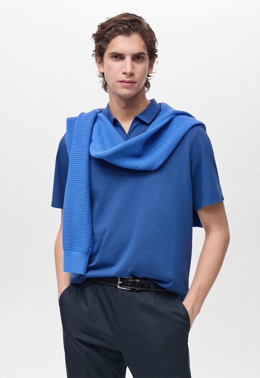 MANGO - Poloshirt TAGA - Light Pastel Blue