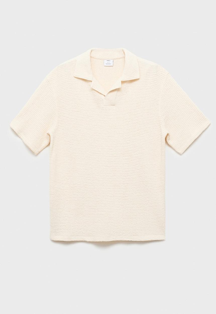 MANGO - Poloshirt CROCHI - Light Beige