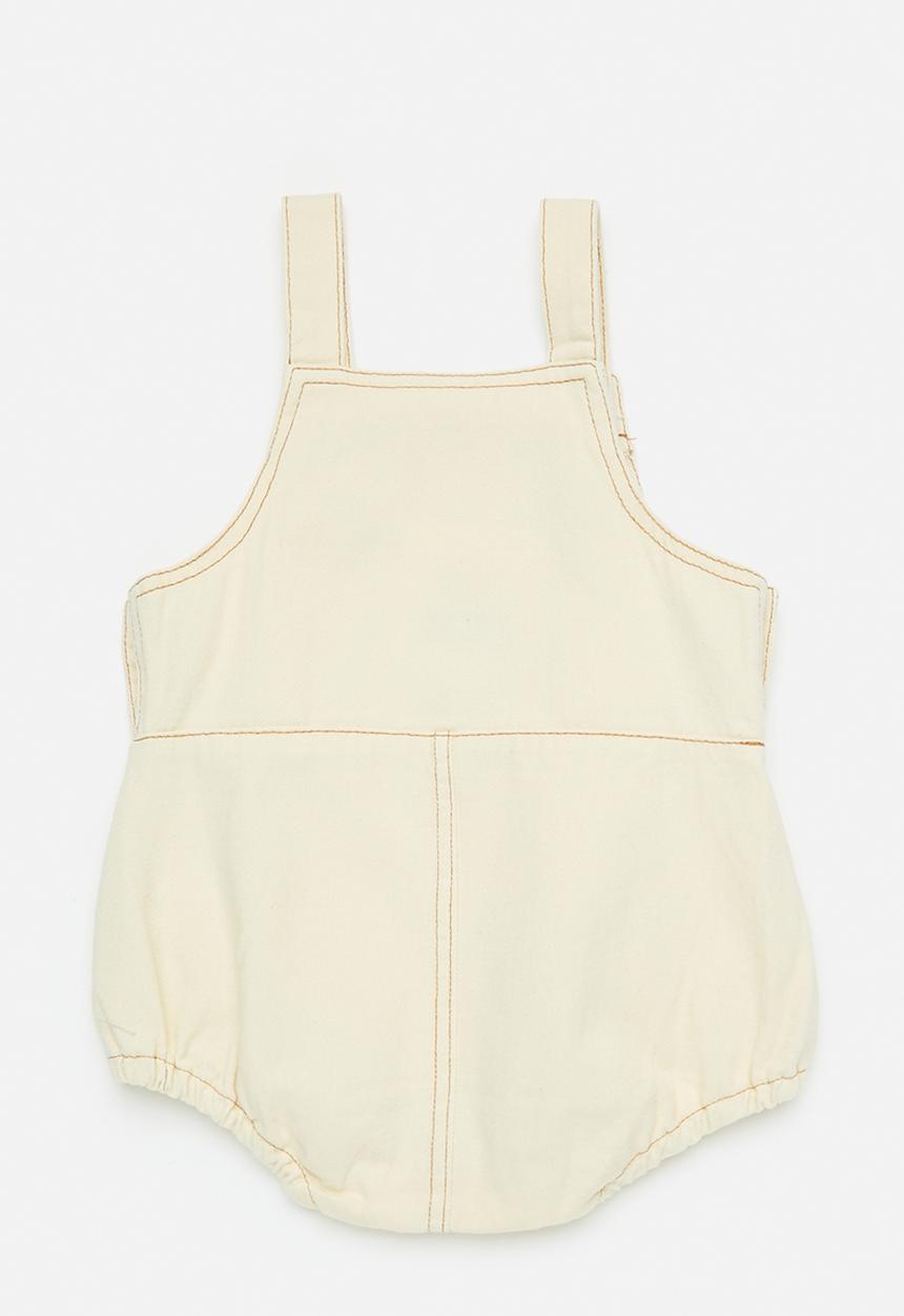 Pop Candy - Dungaree romper - ecru