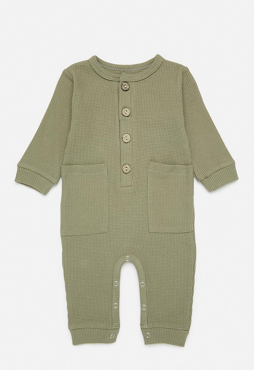 Pop Candy - Half button romper - green