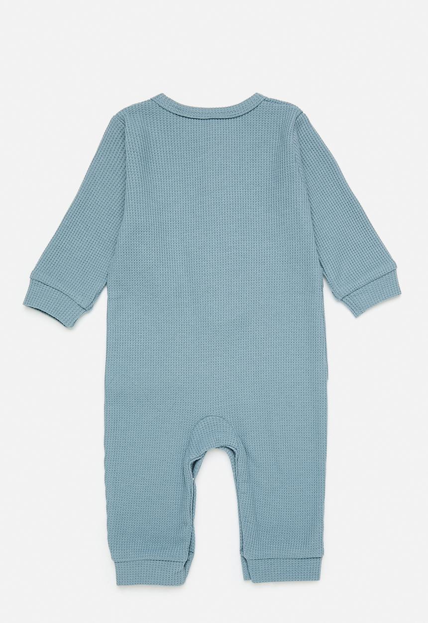 Pop Candy - Half button romper - blue