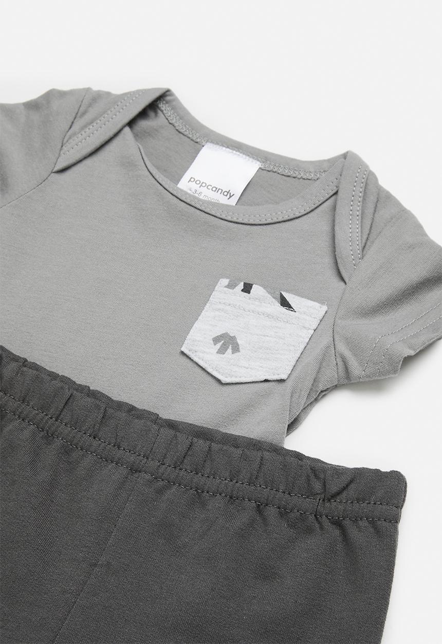 Pop Candy - Bodyvest & short set - grey