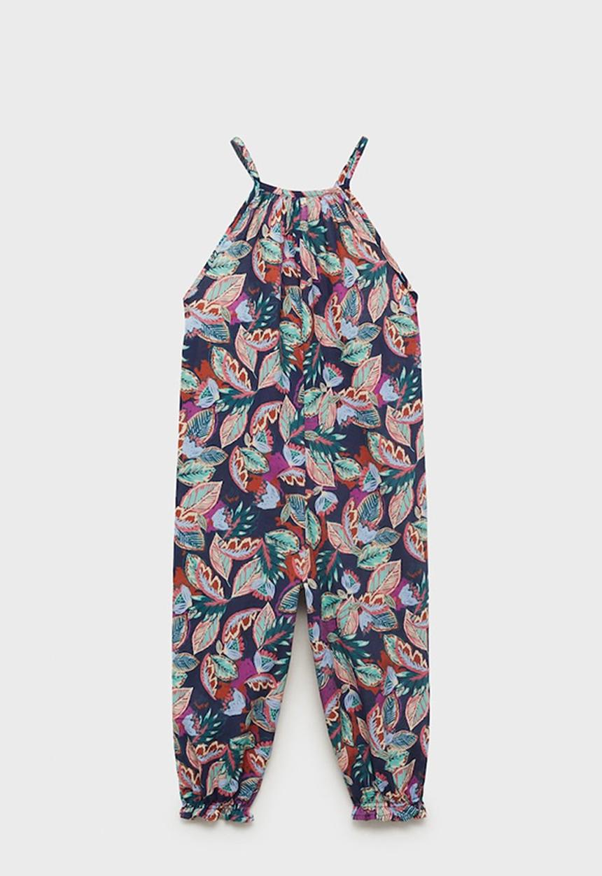 MANGO - Jumpsuit Tropi - Medium Blue