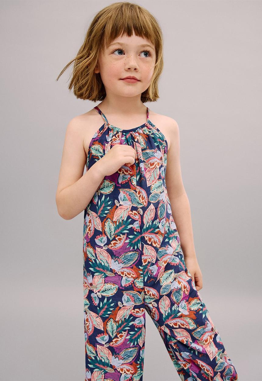 MANGO - Jumpsuit Tropi - Medium Blue