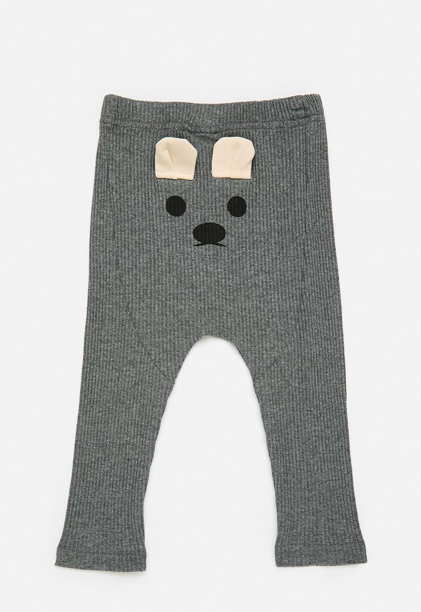 Pop Candy - Leggings with bear detailed back gusset - grey