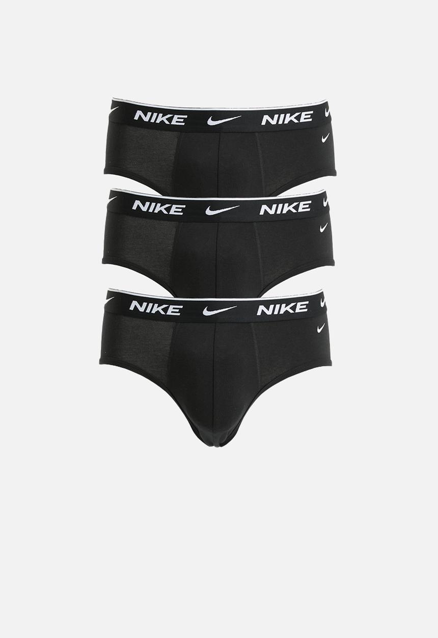 Nike - Dri-Fit Everyday Cotton Stretch 3 Pack Brief - Black/Black/Black