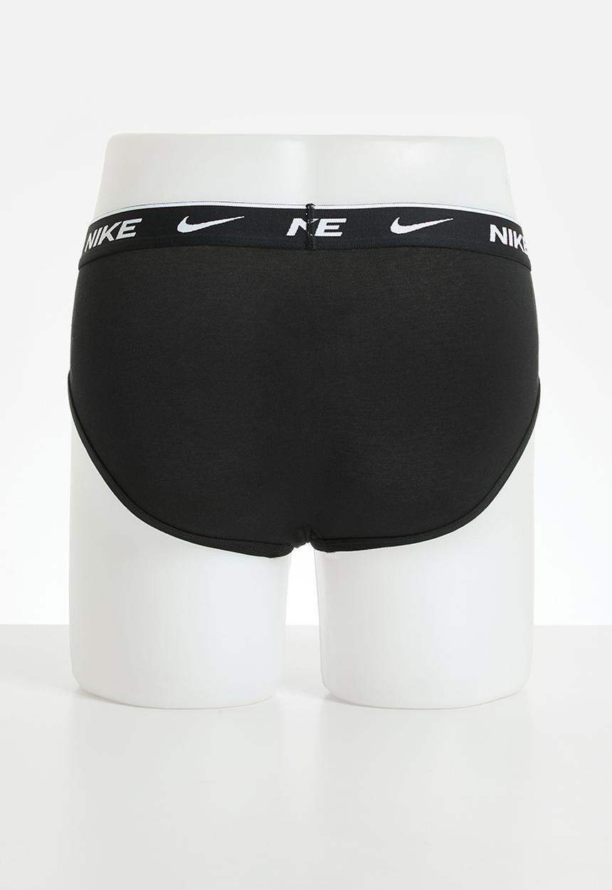 Nike - Dri-Fit Everyday Cotton Stretch 3 Pack Brief - Black/Black/Black