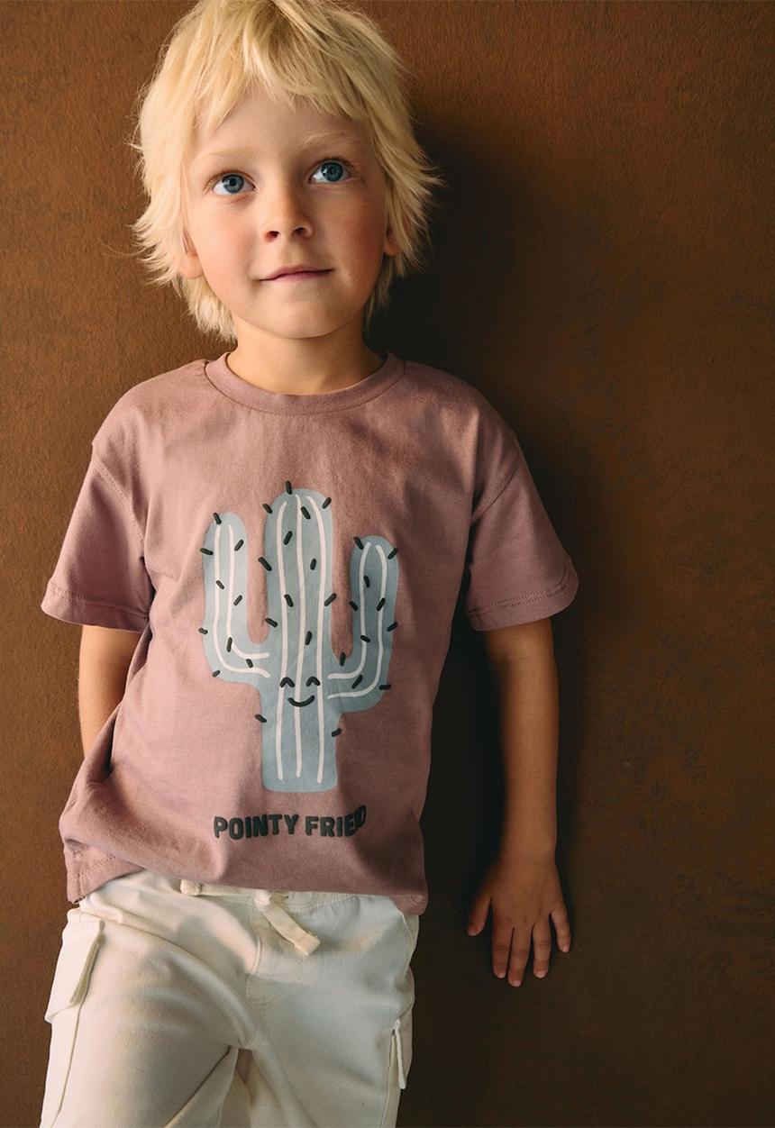MANGO - T-shirt pointy - light pastel pink