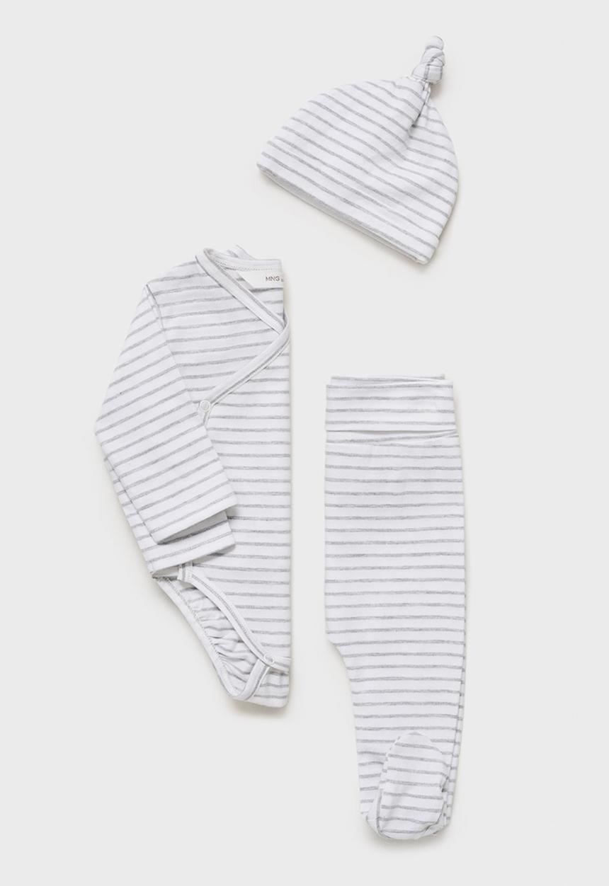 MANGO - Leggings stripepo - natural