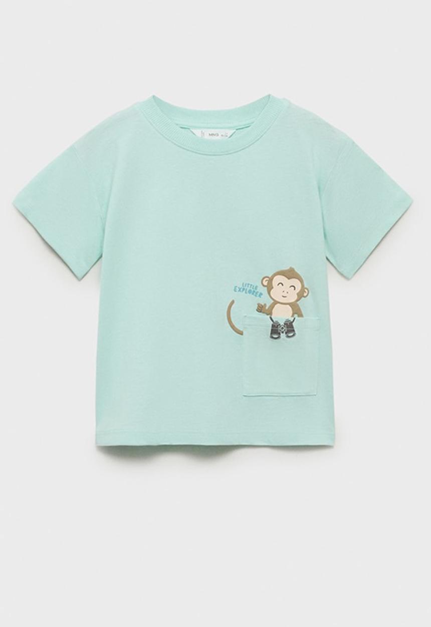 MANGO - T-shirt bolsi - light pastel green