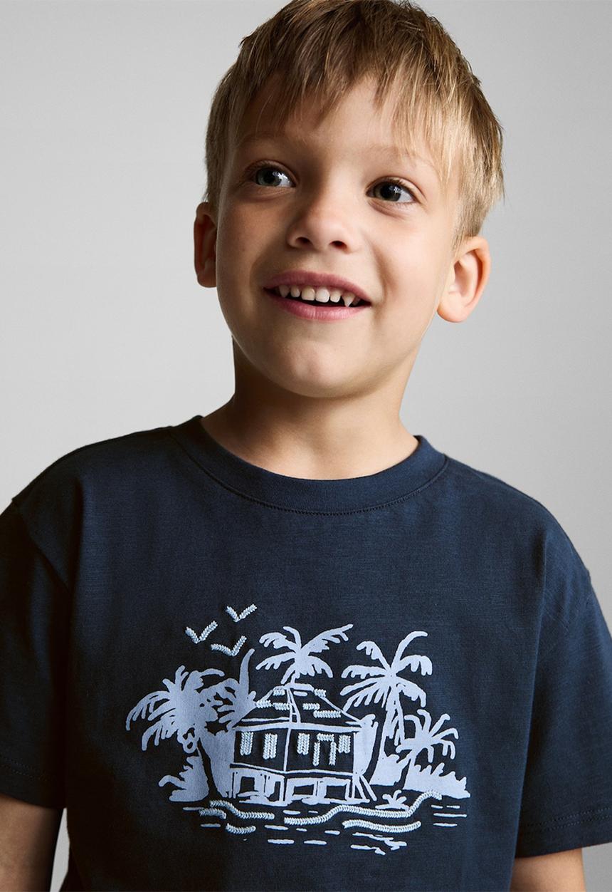 MANGO - T-shirt bungalo - navy