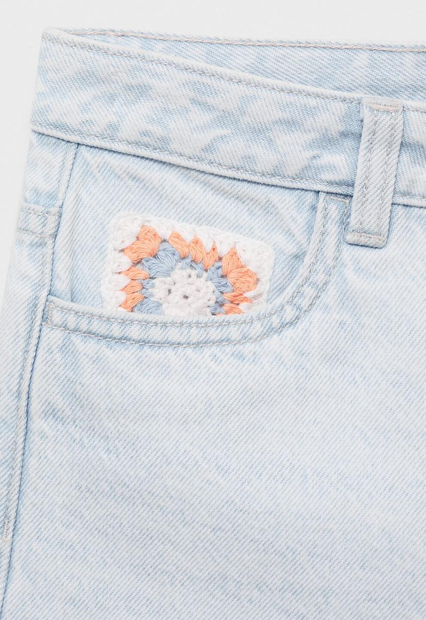 MANGO - Shorts dhalia - open blue