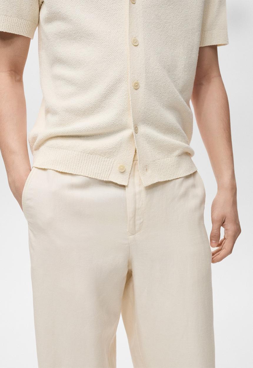 MANGO - Trousers RUSTIC - Light Beige