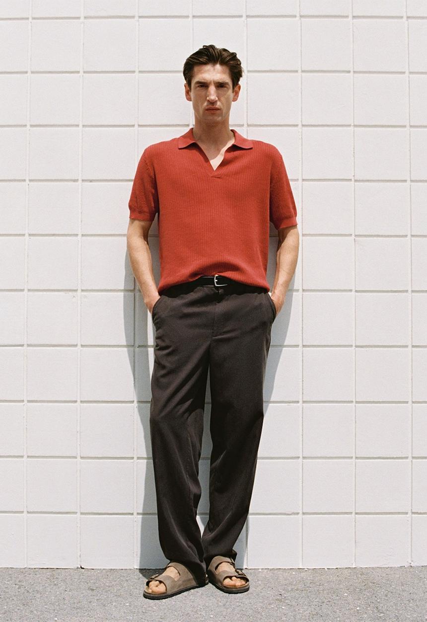 MANGO - Trousers LAVE - Dark Brown