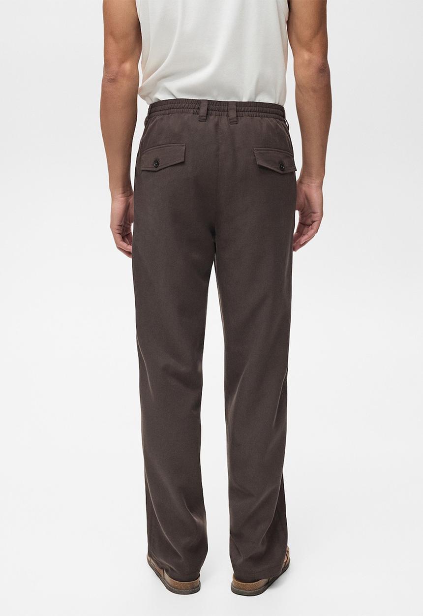 MANGO - Trousers LAVE - Dark Brown