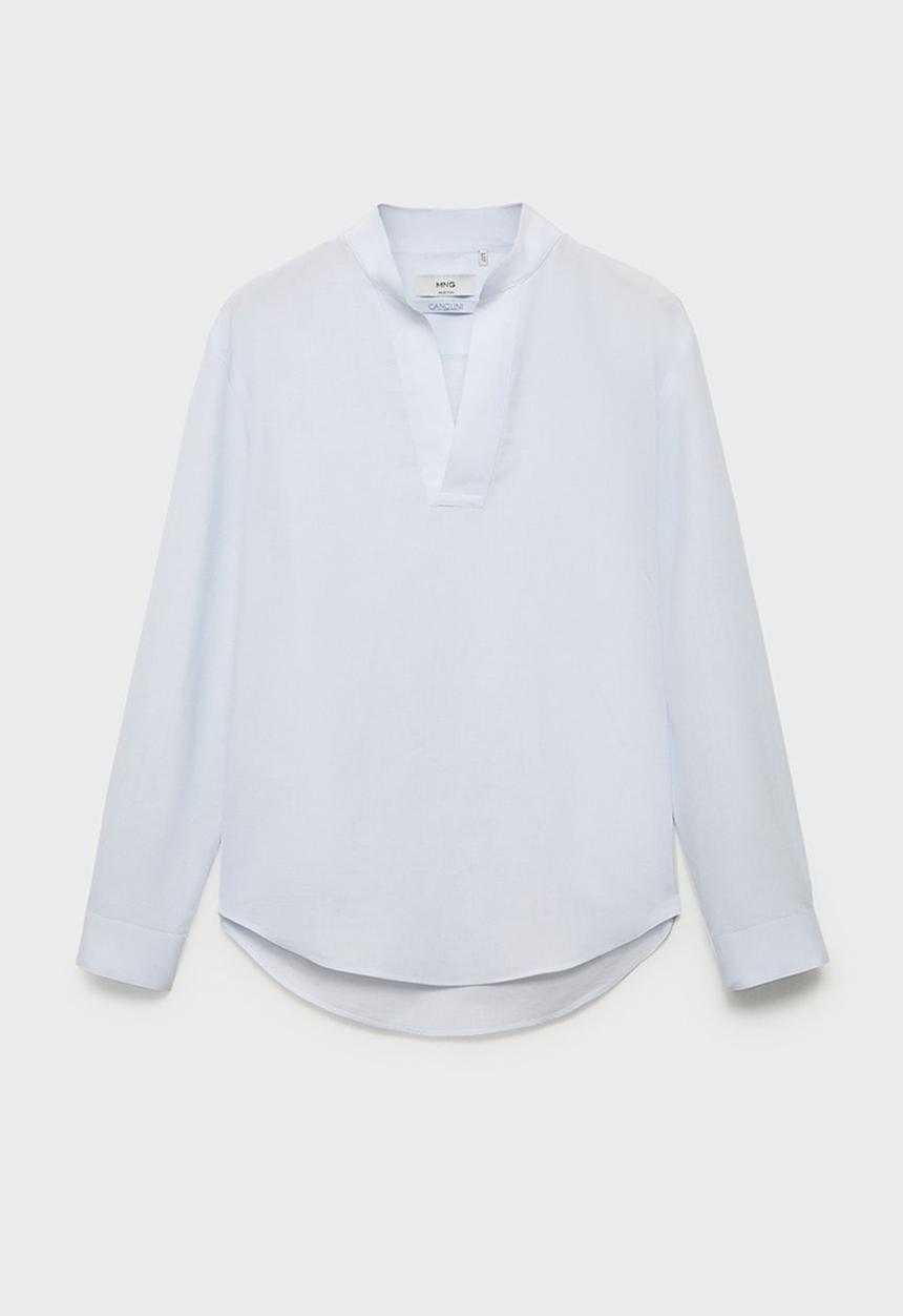 MANGO - Shirt NANTES - Light/Pastel Blue