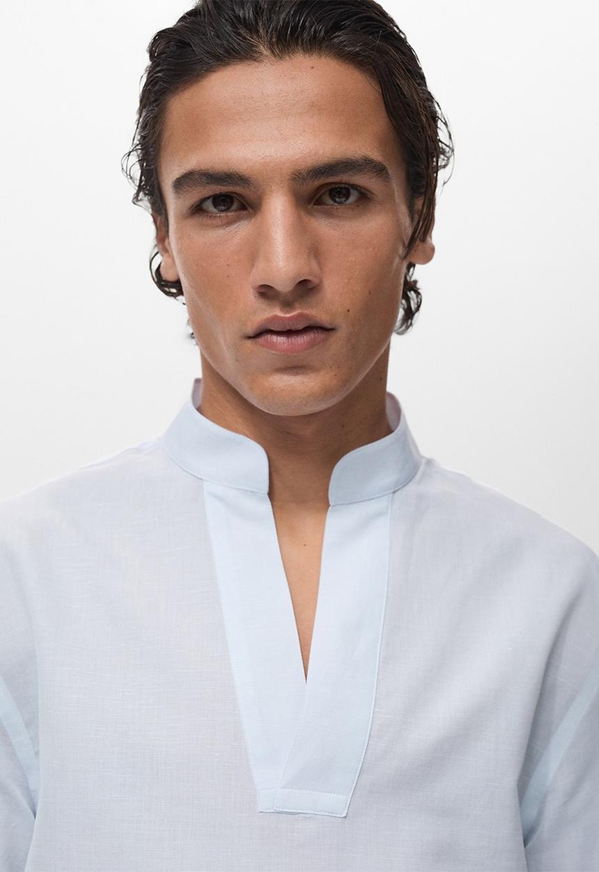 MANGO - Shirt NANTES - Light/Pastel Blue