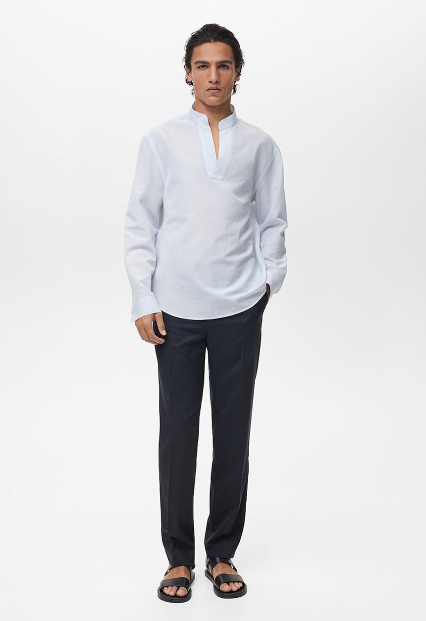 MANGO - Shirt NANTES - Light/Pastel Blue