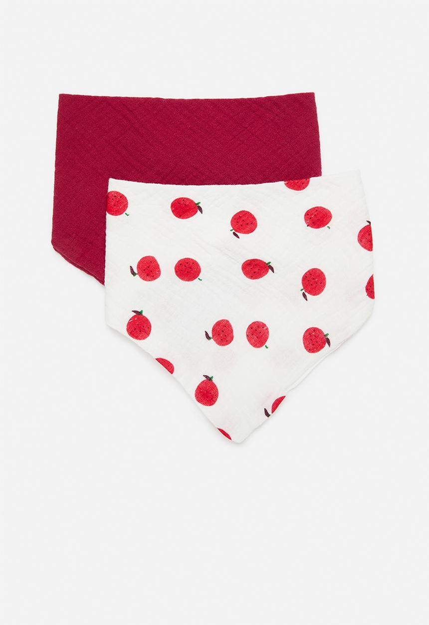 Pop Candy - 2 pack bib - red/white/aop
