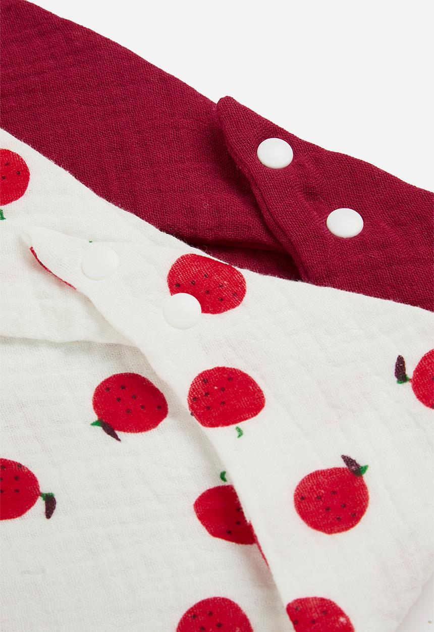 Pop Candy - 2 pack bib - red/white/aop
