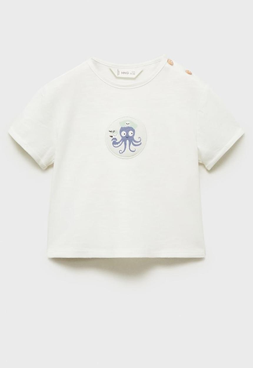 MANGO - T-Shirt Octopus - Natural