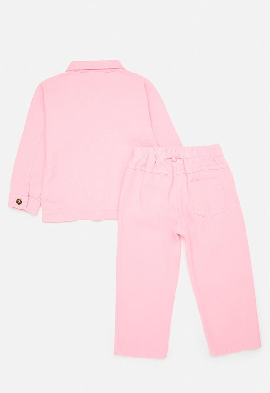 Pop Candy - Trucker jacket and pants set - pink