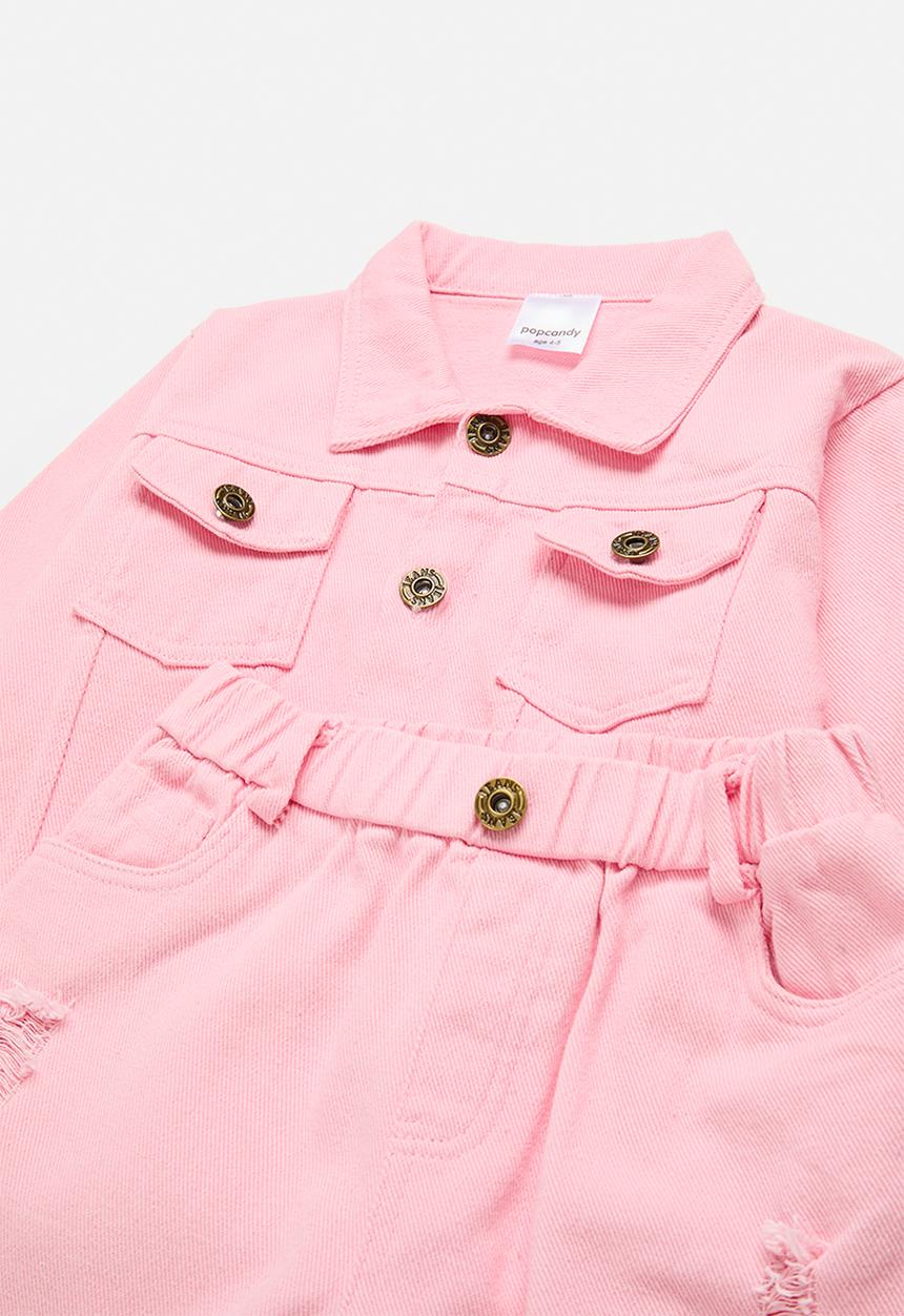 Pop Candy - Trucker jacket and pants set - pink