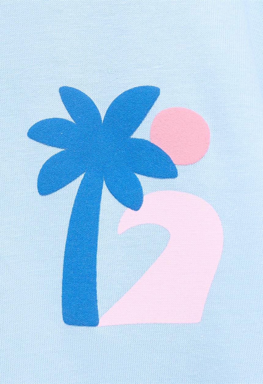 MANGO - T-Shirt Myfriend - Light Pastel Blue