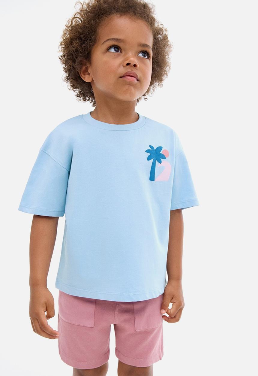 MANGO - T-Shirt Myfriend - Light Pastel Blue