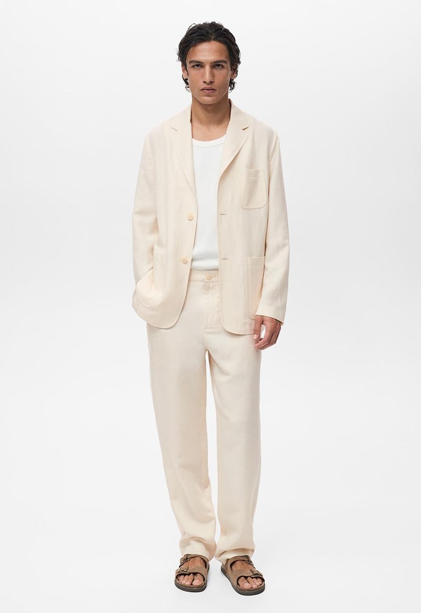 MANGO - Blazer RUSTIC - Light Beige