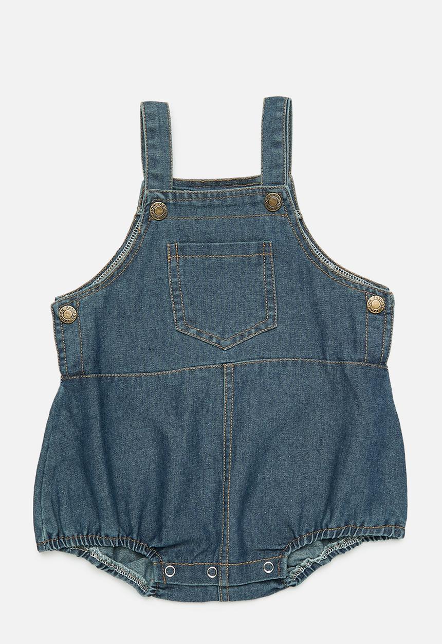 Pop Candy - Denim dungaree bodysuit - blue