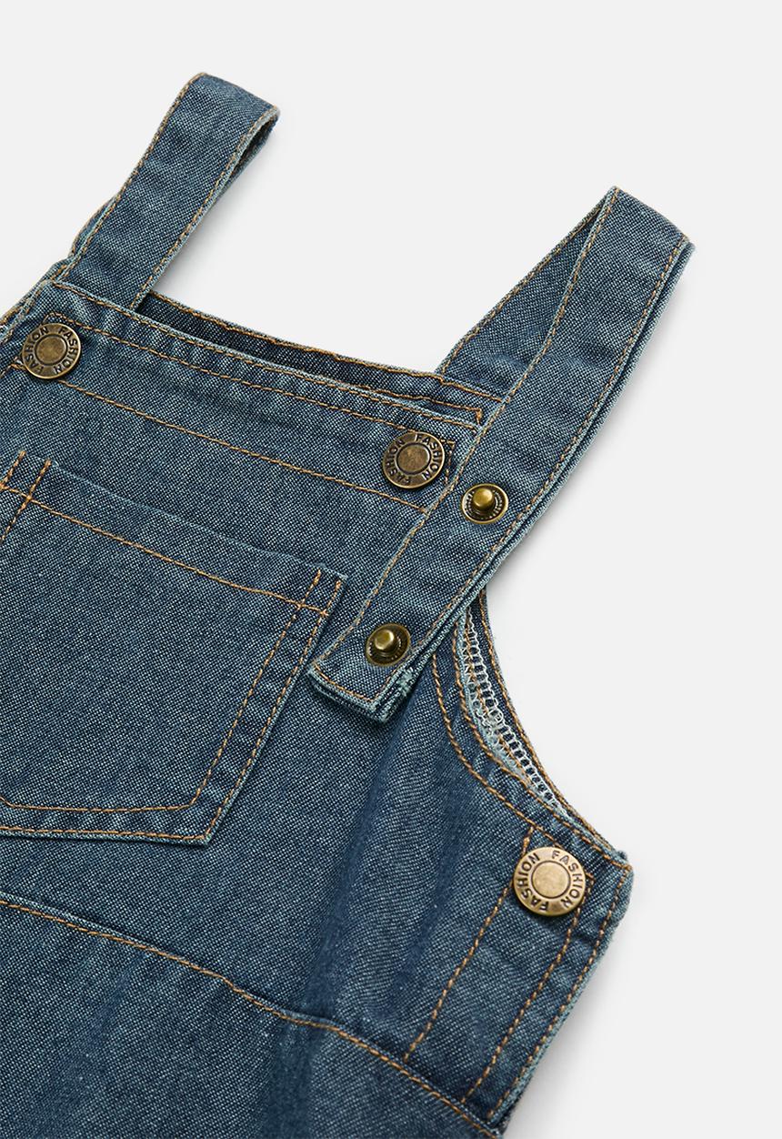 Pop Candy - Denim dungaree bodysuit - blue