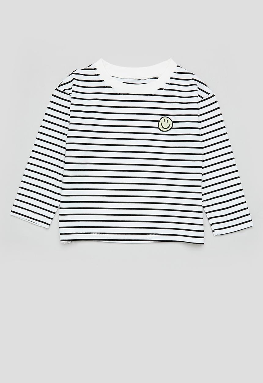 Pop Candy - Stripe tee - white & black
