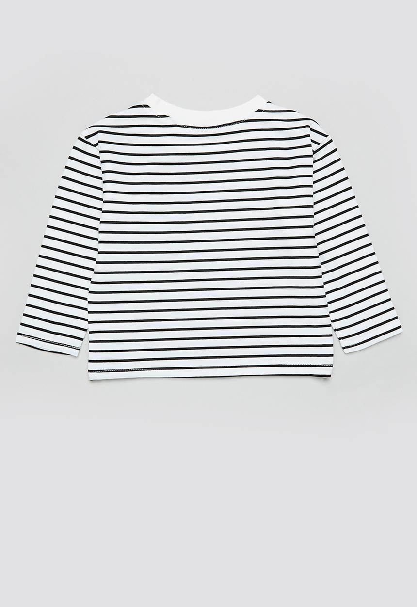 Pop Candy - Stripe tee - white & black